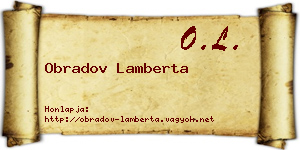 Obradov Lamberta névjegykártya